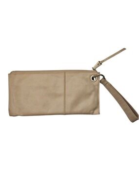 Hobo Beige Leather Clutch Wristlet One Size